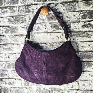 Purple suede purse